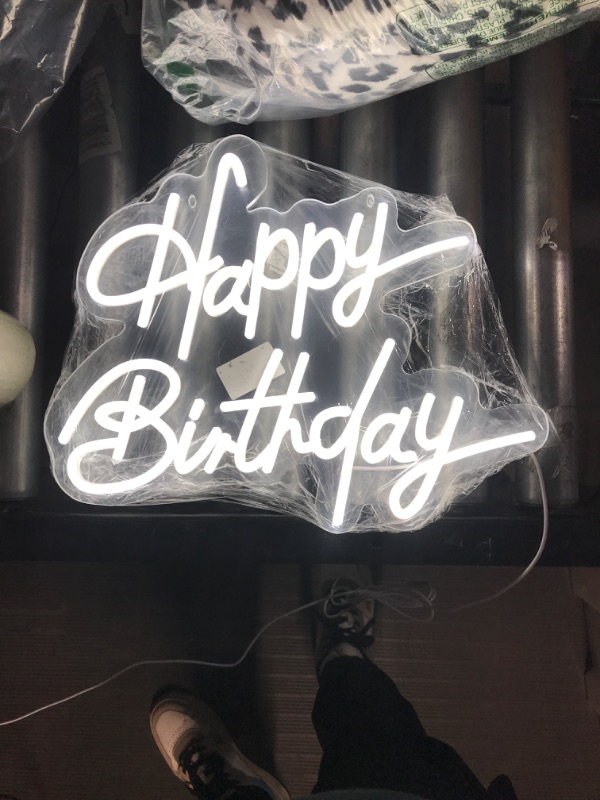 Photo 2 of (READ NOTES) Raaxola Neon LED Snowy Happy birthday Signs USB Powered Acrylic Light For Wall Decor Teen Child Party Suprise Celebration Bedroom Living Room Bar Mitzvah Gift Prom(18.1"x15")
