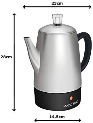 Photo 3 of (READ NOTES) Mixpresso Electric Percolator Coffee Pot | Stainless Steel Coffee Maker | Percolator Electric Pot - 10 Cups Stainless Steel Percolator With Coffee Basket Silver, Black 10 Cup