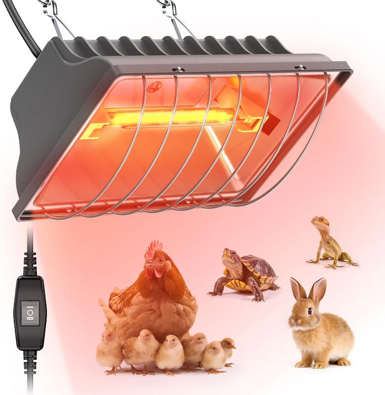 Photo 1 of (READ NOTES) Chtoocy Chicken Coop Heater 250W Heat Lamp Heater 9.84ft Cable Outdoor Heating Coop House Hanging Light Heated Water Livestock Dogs Goat Sheep Pet Brooder Winter Whelping Lamps Box Supplies
