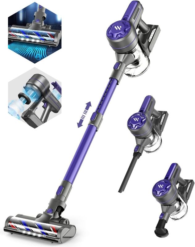 Photo 1 of (REA NOTES) Cordless Vacuum Cleaner, Vacuum Cleaners for Home with 2200mAh Powerful Lithium Batteries, 5 Stages High Efficiency Filtration, Up to 30 Mins Runtime Cleaner Hardwood Floor
