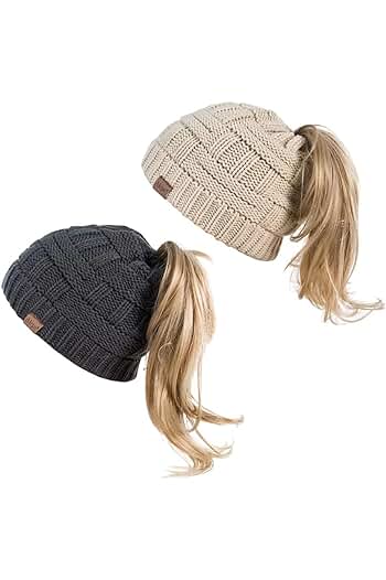 Photo 1 of Alepo Womens High Messy Bun Beanie Hat 