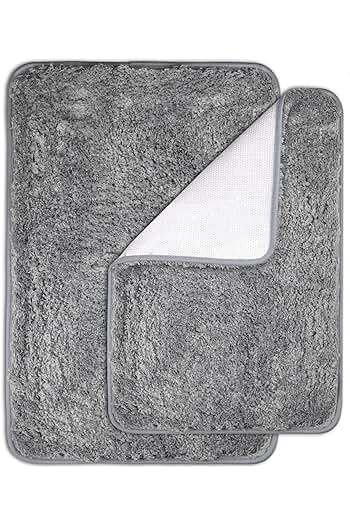 Photo 1 of Gray Bathroom Rugs Sets 2 Piece Washable