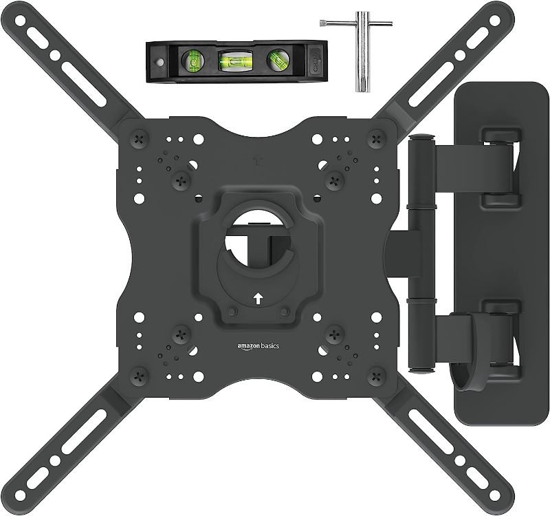 Photo 1 of Amazon Basics Articulating TV Wall Mount for 22-inch to 55-inch TVs & High-Speed HDMI Cable - 15 Feet (Latest Standard)