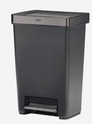 Photo 1 of Rubbermaid Premier Series III 13 gal Gray Plastic/Stainless Steel Step On Trash Can