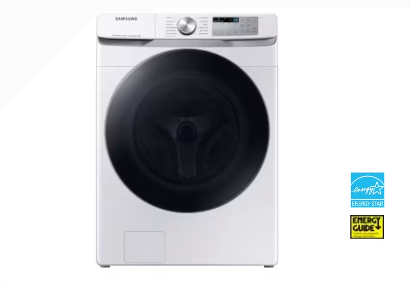 Photo 1 of Samsung 4.5-cu ft High Efficiency Stackable Steam Cycle Smart Front-Load Washer (White) ENERG