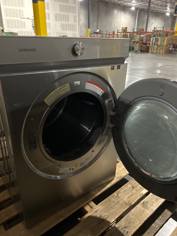 Photo 1 of Samsung Bespoke 7.6-cu ft Stackable Steam Cycle Smart Electric Dryer (Silver Steel) ENERGY STAR