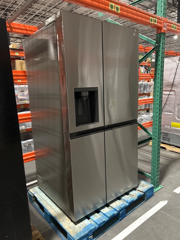 Photo 1 of LG Door in Door 27.12-cu ft Side-by-Side Refrigerator with Ice Maker (Printproof Stainless Steel)