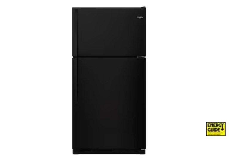 Photo 1 of Whirlpool 20.5-cu ft Top-Freezer Refrigerator (Black)