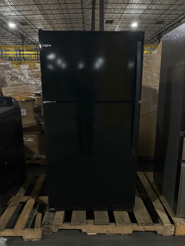 Photo 2 of Whirlpool 20.5-cu ft Top-Freezer Refrigerator (Black)