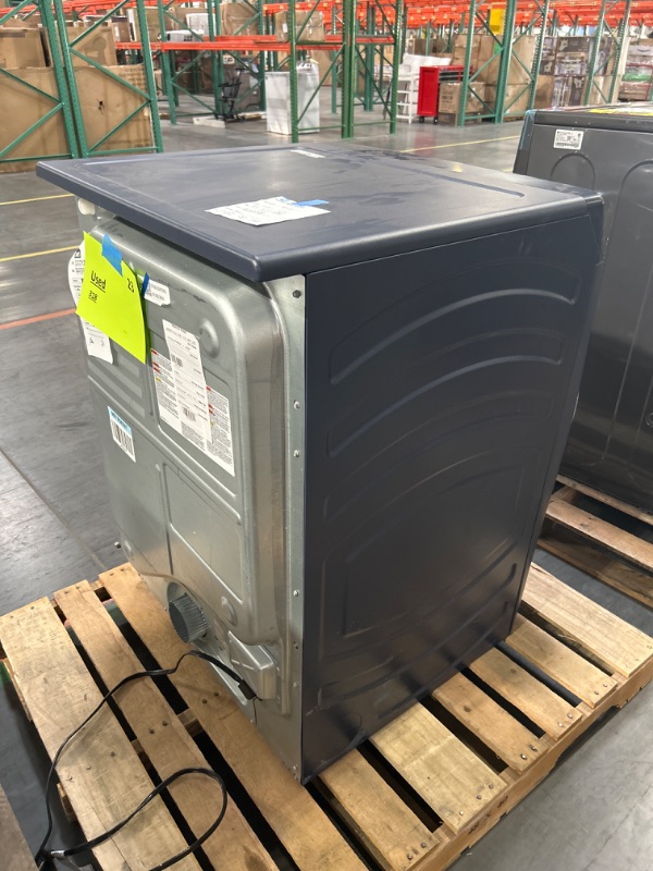 Photo 1 of GE 7.8-cu ft Reversible Side Swing Door Stackable Steam Cycle Smart Gas Dryer (Sapphire Blue) 