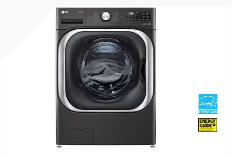 Photo 1 of LG TurboWash 5.2-cu ft High Efficiency Stackable Steam Cycle Smart Front-Load Washer (Black Steel