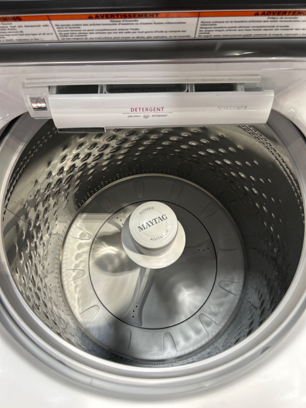 Photo 6 of Maytag Smart Capable 5.2-cu ft High Efficiency Agitator Smart Top-Load Washer (White) ENERGY STAR