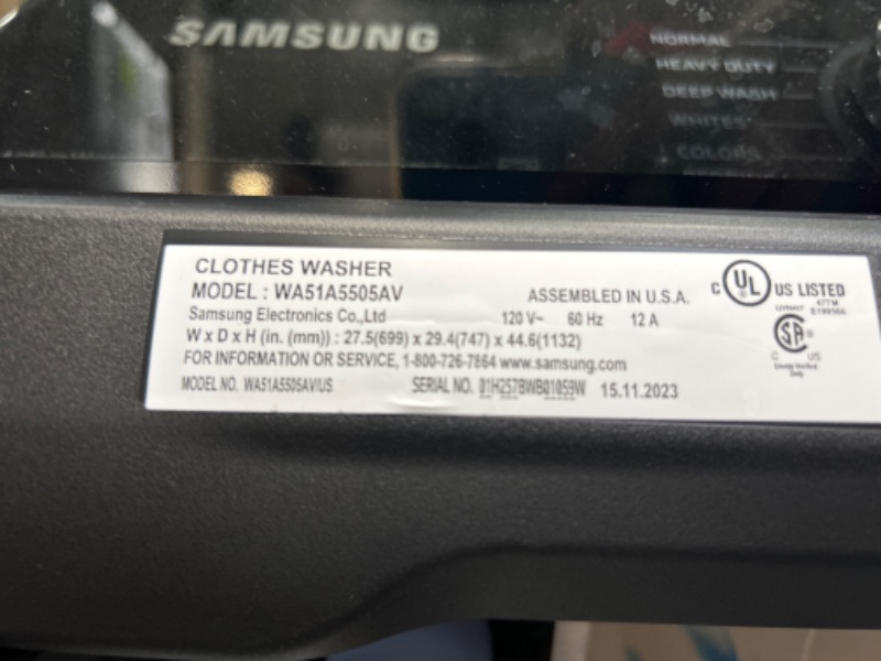 Photo 5 of Samsung 5.1-cu ft High Efficiency Agitator Smart Top-Load Washer (Brushed Black) ENERGY STAR