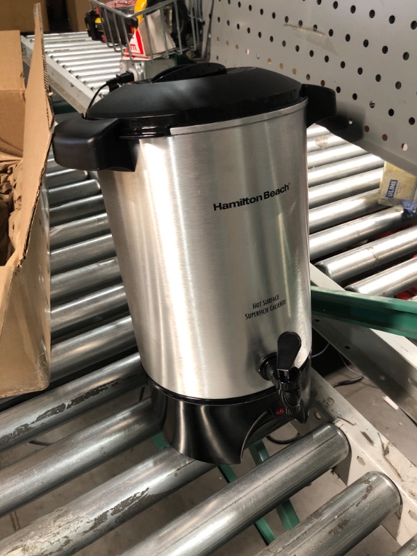 Photo 2 of **DOES NOT POWER ON - USED/PARTS ONLY NON REFUNDABLE**
Hamilton Beach Coffee Urn - 42 Cup(s) - Multi-serve - Silver - Aluminum