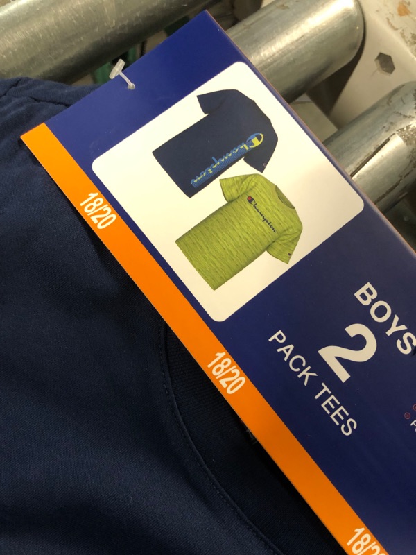 Photo 2 of Champion Boys' Navy/Lime 2 Pack Active Tops - 