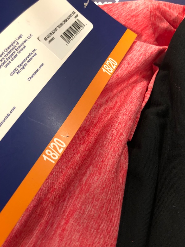 Photo 1 of Champion Boys' Black/Scarlet 2 Pack Active Tops - 18/20