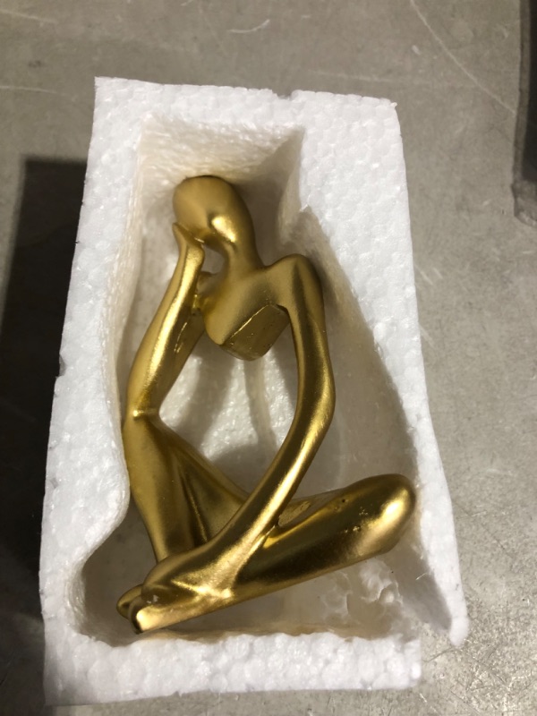 Photo 2 of ****STOCK IMAGE FOR SAMPLE****
AMAHPSPE Gold Thinker Statue Decor Modern Abstract Sculpture Golden Resin Statue