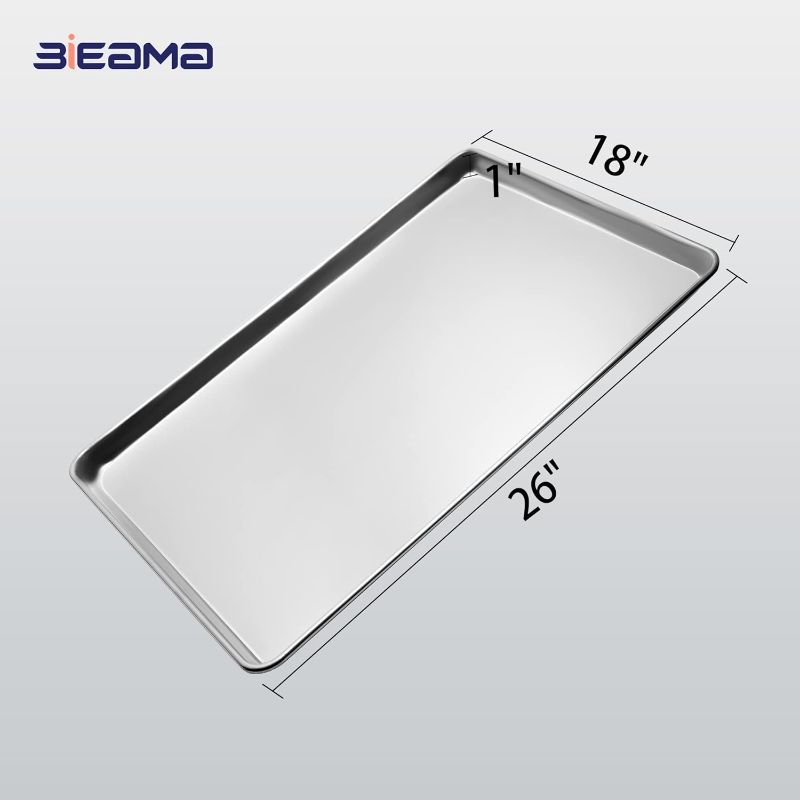 Photo 1 of  Full Size 18 x 26 inch Aluminum Baking Sheet Pan Commercial Pan for Oven Freezer Bakery Hotel Restaurant