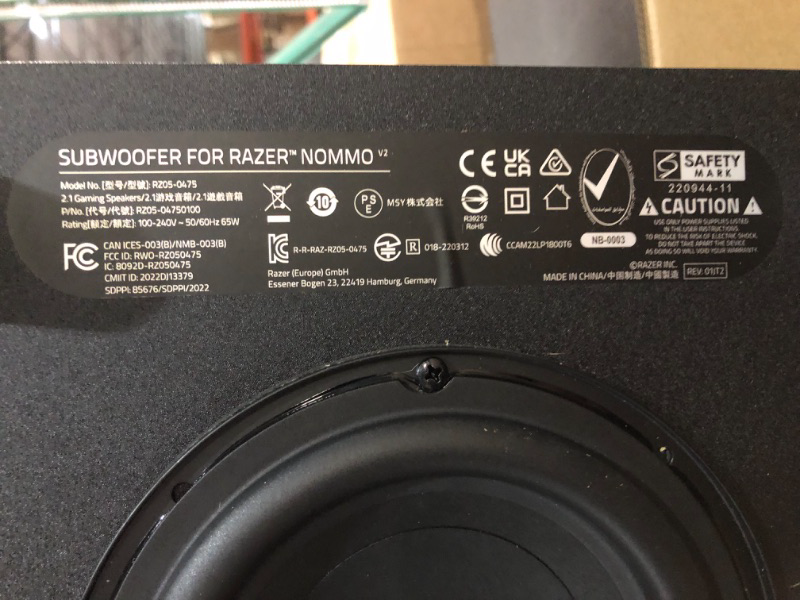 Photo 3 of Razer Nommo V2 - Full-Range 2.1 PC Gaming Speakers with Wired Subwoofer: THX Spatial Audio - Rear Projection Chroma RGB - 3” Drivers - Down-Firing Subwoofer 5.5” Driver - Wireless Control Pod