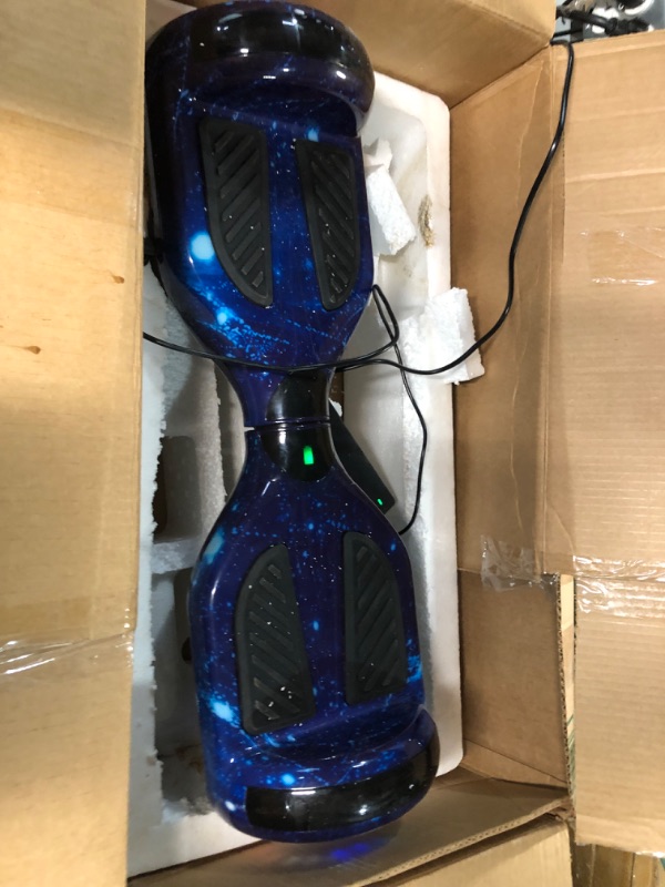 Photo 2 of ***USED - UNABLE TO TEST***
SIMATE 6.5" Hoverboard with Bluetooth & LED Lights, Self Balancing Hover Boards for Kids & Adults & Girls & Boys, for All Ages Galaxy Blue