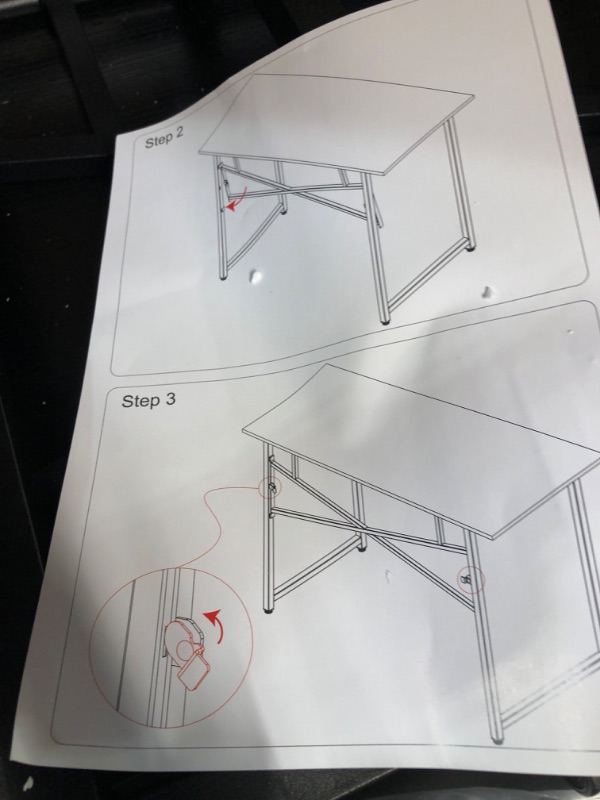 Photo 2 of *SEE NOTES* HOBINCHE 47 Inch Foldable Computer Desk, Folding Space-Saving Home Office Table, Study Writing Gaming Workstation for Small Space, No Assembly Needed,Black 47 inches 47 Foldable Black