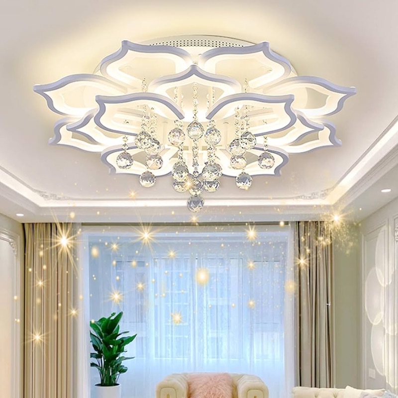 Photo 1 of AHAWILL Modern Ceiling Light,Crystal Flush Mount LED 