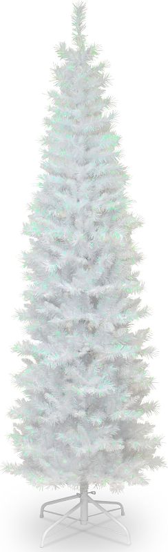 Photo 1 of *STOCK IMG AS REF* 7' PENCIL WHITE/PINK CHRISTMAS TREE 