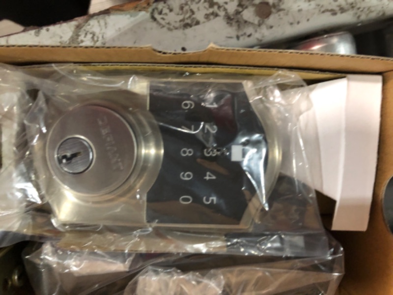 Photo 3 of ***USED - MIGHT BE MISSING PARTS - UNABLE TO TEST***
SmartCode Electronic Touchpad Deadbolt - Satin Nickel