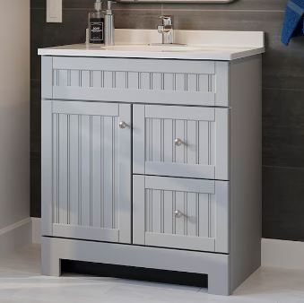 Photo 1 of ***USED - NO PACKAGING - LIKELY MISSING PARTS - SCRATCHED AND SCUFFED***
Style Selections Ellenbee 30-in Gray Single Sink Bathroom Vanity, 30.5-in W x 18.75-in D x 36.75-in H