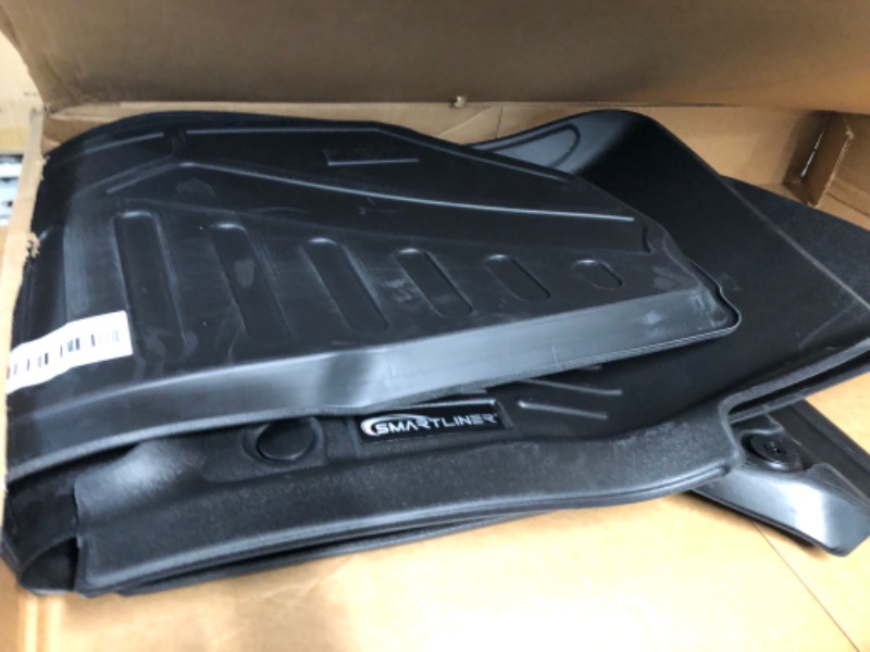 Photo 3 of ***Parts Only***SMARTLINER Custom Fit All Weather Black 2 Row Floor Mat Liner Set and Front Trunk Liner Compatible with 2022-2023 Rivian R1T
