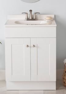 Photo 1 of  *SEE NOTES* Project Source 24-in White Single Sink Bathroom Vanity with White Cultured Marble Top
