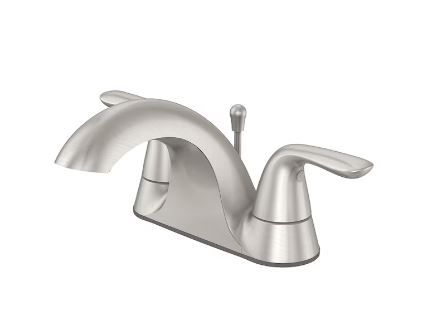 Photo 1 of **MISSING PARTS**
Project Source Aldean Brushed Nickel 4-in centerset 2-handle WaterSense Bathroom Sink Faucet w