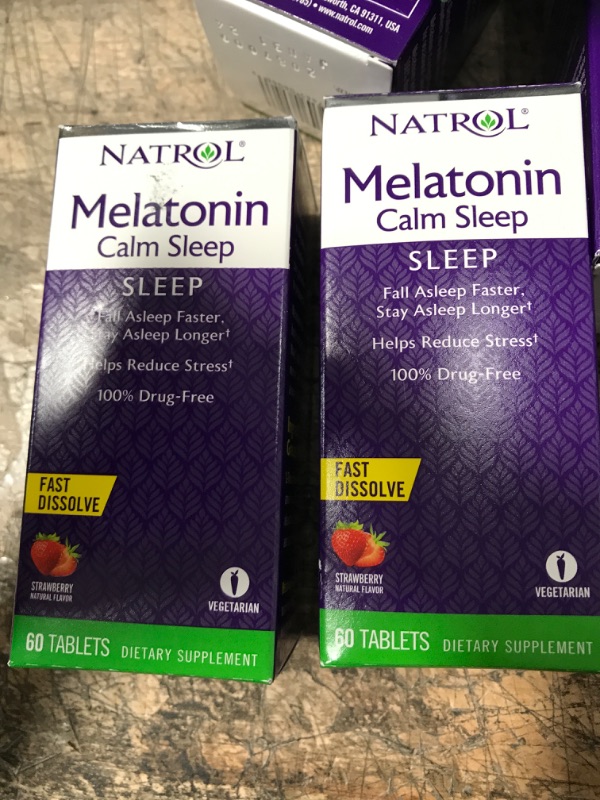 Photo 2 of 2 Natrol Melatonin, Calm Sleep, Tablets, Strawberry Natural Flavor - 60 tablets  1/1/24