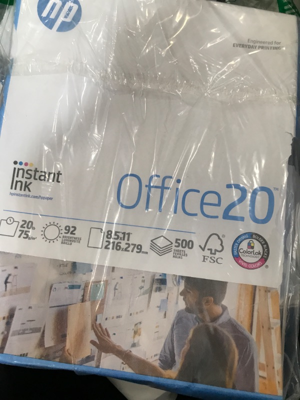 Photo 1 of HP Printer Paper | 8.5x11 Paper |Office 20 lb | 1 Ream - 500 Sheets | 92 Bright | Made in USA - FSC Certified | 112150R 1 Ream | 500 Sheets Letter (8.5 x 11)