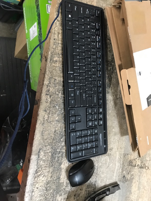 Photo 2 of Amazon Basics Wireless Computer Keyboard and Mouse Combo - Quiet and Compact - US Layout (QWERTY)