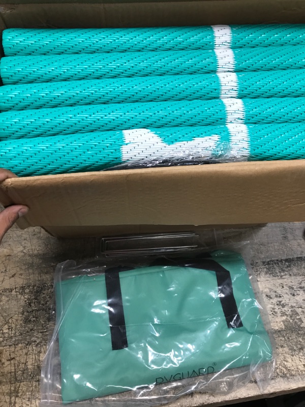 Photo 1 of RVGUARD RV Outdoor Rugs, Reversible Patio Mat 9 x 12 Feet, Waterproof Camping Rugs for Indoor/Outdoor, Patio, RV, Picnic, Beach, Backyard, Deck-Campers Gonna Camp?Green? 9' x 12' Green