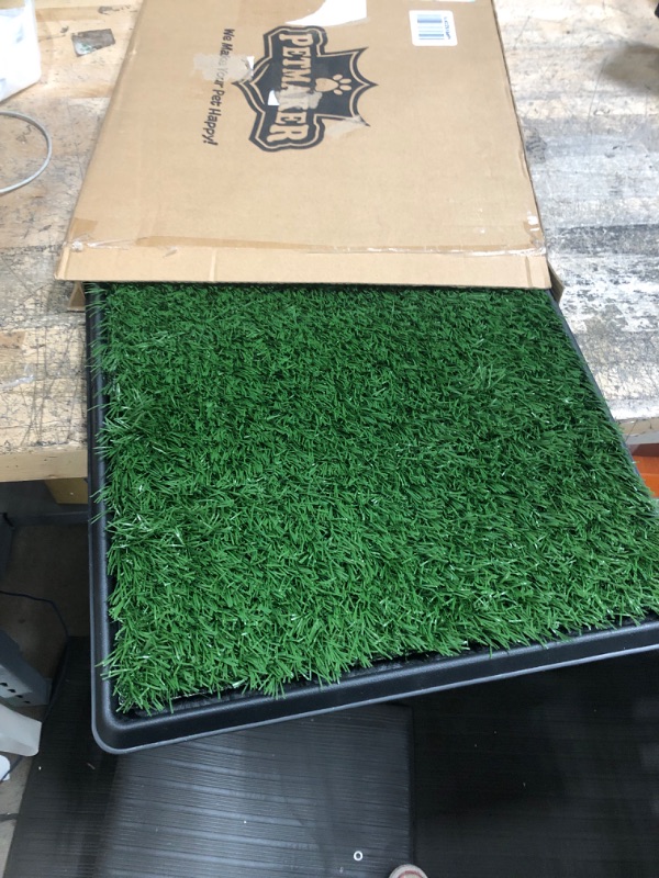 Photo 2 of Artificial Grass Puppy Pad for Dogs and Small Pets – Portable Training Pad with Tray – Dog Housebreaking Supplies by PETMAKER (16" x 20") Small 3-Layer System