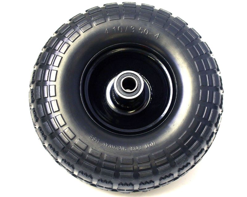 Photo 1 of 10" 4.10/3.50-4 Puncture Proof Steel Wheel Sack Barrow 16mm Bore 45mm Offset
