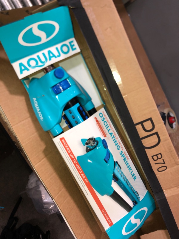 Photo 2 of Aqua Joe AJ-OMS20-BRS Indestructible Metal Base Oscillating Sprinkler | Customizable Coverage | 4973 sq ft Max Coverage