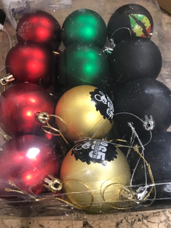 Photo 2 of 24 Pieces Juneteenth Hanging Balls Ornament Black History Month Ball Decor Juneteenth Hanging Tree Decor for African American Festival Holiday Party Decorations