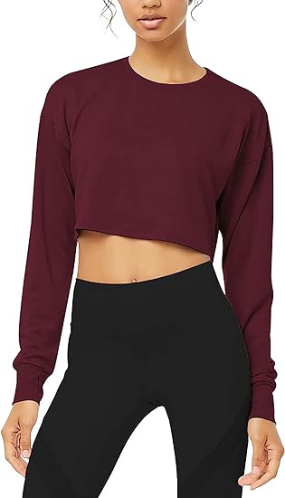 Photo 1 of Bestisun Long Sleeve Crop Top Cropped Sweatshirt for Women with Thumb Hole  SIZE M
