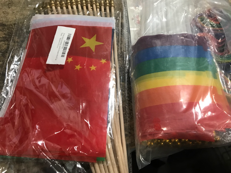 Photo 3 of ADXCO 144 Pieces Gay Pride Accessories Set Include 36 Mini Pride Flags 36 Wristbands, 72 Pieces Pride Temporary Tattoos Rainbow LGBTQ Flag Bracelets Stickers for Gay Pride Month Parade Themed Party   2 ITEMS