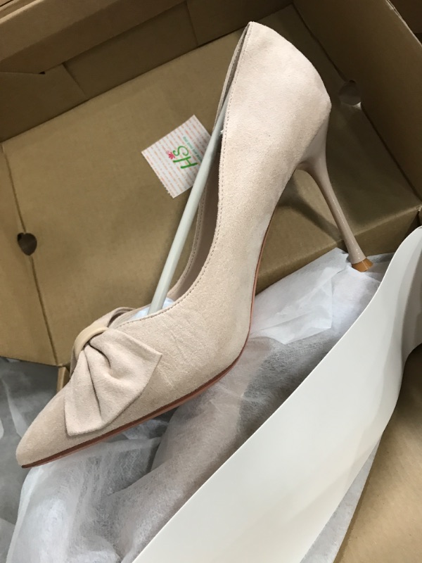 Photo 1 of COUTGO WOMENS BOW KNOT POINTED TOE SLIP ON DORSSAY DRESS SHOES                SIZE 8.5