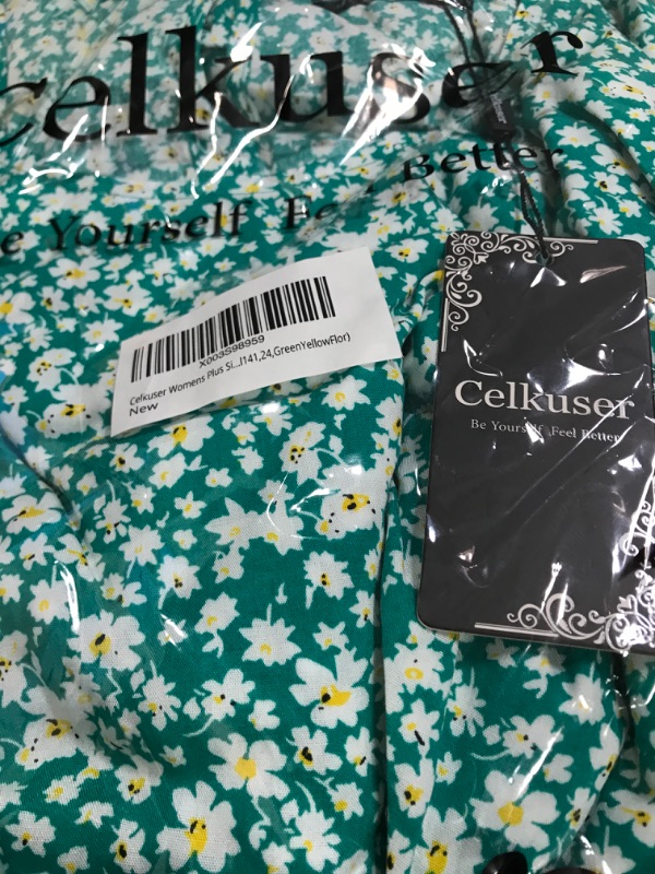 Photo 2 of Celkuser Womens Plus Size Short Sleeve V Neck Summer Boho Casual A-Line Floral Midi Dress with Pockets
SIZE 24