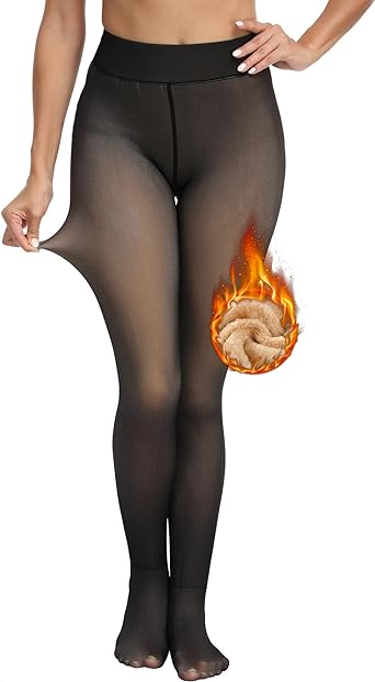 Photo 2 of CHRLEISURE Women's Winter Warm Fleece Lined Leggings - Thick Velvet Tights Thermal Pants
