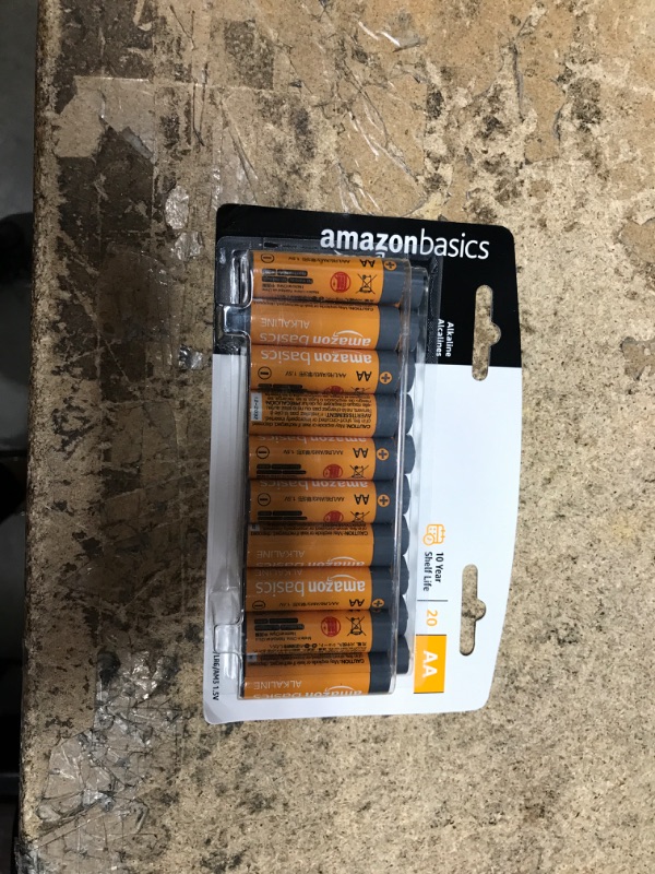 Photo 2 of Amazon Basics 20 Pack AA Alkaline Batteries - Blister Packaging 20 Count (Pack of 1)