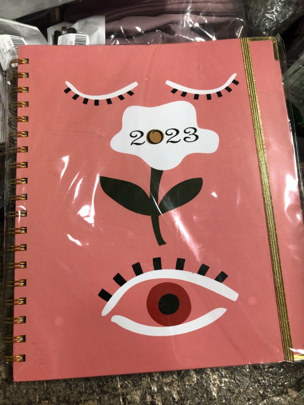 Photo 2 of 2023 Planner Weekly and Monthly 8" x 10" Monthly Expense & Notes, Inner Pocket,Gold Protective Corner,Elastic Band,Adorable Cute Planner 2023 A Style D1-8''-A