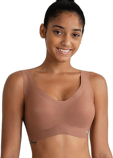 Photo 1 of Insuki Women's Wireless Bras, Seamless Comfort Sports/Sleeping Zero Feel Stretch Bralette, Padded V-Neck Bra, A-G Cup