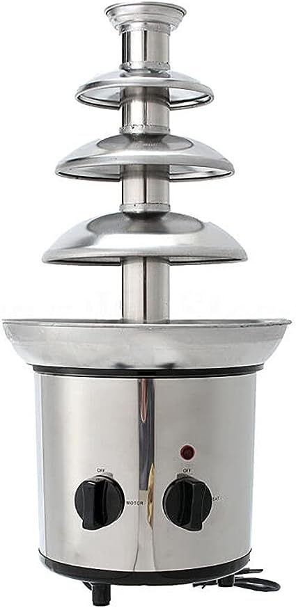 Photo 2 of 4 Tier Stainless Steel Electric Chocolate Fondue Fountain Machine 4-Pound Capacity for Chocolate Candy Butter Cheese (4-Tier)
