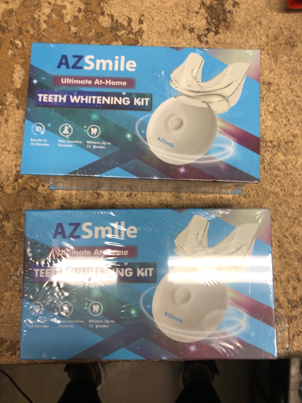 Photo 1 of AZ Smile Teeth Whitening Kit Fast 10 Minutes Tooth Whitening, Professional Ultimate whitening Kits with Non-Sensitive Teeth Whitening Gel and Dental Tray & Teeth Whitener Shade Guide for Stain Removal--- 2 ITEMS 